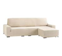 ECOMMERC3 Housse de canapé d'angle bi-élastique avec accoudoir Court Droit - Écru Adaptable à Tous Les modèles - Housse de canapé réglable en Mousse de Fixation