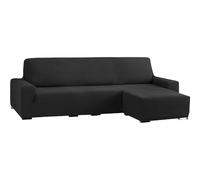 ECOMMERC3 Housse de canapé d'angle bi-élastique pour accoudoir Court Droit - Housse de canapé d'angle Noire Adaptable à Tous Les modèles - Housse de canapé réglable en Mousse de Fixation
