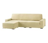 ECOMMERC3 Housse de canapé d'angle bi-élastique pour accoudoir Court Gauche - Beige Adaptable à Tous Les modèles - Housse de canapé d'angle réglable en Mousse de Fixation