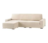 ECOMMERC3 Housse de canapé d'angle bi-élastique pour accoudoir Court Gauche - Écru Adaptable à Tous Les modèles - Housse de canapé réglable en Mousse de Fixation