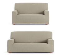 ECOMMERC3 Housse de canapé Duo 3+2 Universelle et Polyvalente - Couleur Vison Protecteur Facile à Placer pour Dossier, siège et accoudoirs