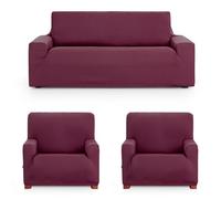ECOMMERC3 Housse de canapé Trio 3 + 1 + 1 Universelle et Polyvalente - Couleur Bordeaux - Protecteur Facile à Installer pour Dossier, siège et accoudoirs