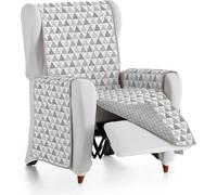 ECOMMERC3 Housse de canapé Universelle réversible antidérapante 1 Place - Gris - avec élastiques et élastiques - Idéale pour Animaux de Compagnie