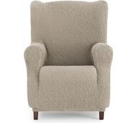 ECOMMERC3 Housse de Fauteuil 1 Place à Oreilles Universelle et Polyvalente - Housse de Fauteuil Couleur Lin Protecteur Facile à Installer pour Dossier, siège et accoudoirs