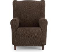 ECOMMERC3 Housse de Fauteuil 1 Place Universelle et Polyvalente avec Oreilles - Housse de Fauteuil de Couleur Marron protectrice Facile à Installer pour Dossier, siège et accoudoirs