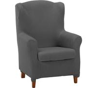 ECOMMERC3 | Housse de Fauteuil à Oreilles Duplex matelassée et Ultra-ajustée - Housse de Fauteuil à Oreilles Duplex Extensible, Couleur Gris - 100% fabriquée en Espagne