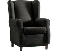 ECOMMERC3 Housse de Fauteuil à Oreilles élastique en Jacquard, Respirante et résistante à l'usure, Couleur Gris foncé, Facile à Mettre et à enlever, Style tapissé