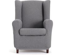 ECOMMERC3 Housse de Fauteuil à Oreilles Universelle et Polyvalente - Housse de Fauteuil de Couleur Grise protectrice Facile à Installer pour Dossier, siège et accoudoirs