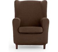 ECOMMERC3 Housse de Fauteuil à Oreilles Universelle et Polyvalente - Housse de Fauteuil de Couleur Marron protectrice Facile à Placer pour Le Dossier, l'assise et Les Bras