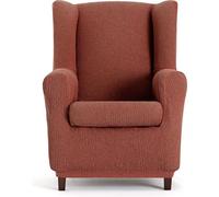 ECOMMERC3 Housse de Fauteuil à Oreilles Universelle et Polyvalente - Housse de Fauteuil de Couleur Orange protectrice Facile à Placer pour Le Dossier, l'assise et Les Bras