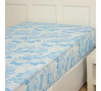 ECOMMERC3 Housse de Matelas rembourrée et très Douce Taille 150 cm, antidérapante et Facile à Laver, 100% fabriquée en Espagne, Iris Bleu Clair