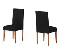 ECOMMERC3 Lot de 2 Housses de Dossier élastiques et Extra Douces de Couleur Noire - 2 Housses de Dossier réglables 100% fabriquées en Espagne