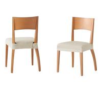 ECOMMERC3 Lot de 2 Housses de siège élastiques et Extra Douces Couleur Ivoire - 2 Housses de siège réglables 100% fabriquées en Espagne