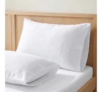 ECOMMERC3 Lot de 2 taies d'oreiller 45 x 85 cm, 100% Coton, Couleur Blanche, Douceur et fraîcheur pour Un Repos Respirant, hypoallergénique et Durable