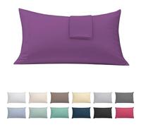 ECOMMERC3 Lot de 2 taies d'oreiller Extra Douces et Confortables, 100% fabriquées en Espagne, Respirantes, faciles à Laver, 45 x 80 cm, Lilas