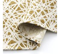 ECOMMERC3 Moma - Tapis Salon Or 120 x 180 cm avec Texture très Douce et rembourrée | Tapis lavables en Machine en Polyester Doux avec Un Design élégant, idéal pour décorer n'importe Quel Espace