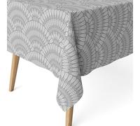 ECOMMERC3 Nappe Anti-tâche pour Table rectangulaire Taille 300 x 140 cm - Nappe Anti-Taches Toucher Extra Douce et imperméable, Couleur Grise, Cies Gris