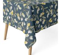 ECOMMERC3 Nappe Anti-tâche rectangulaire Taille 220 x 140 cm - Nappe Anti-Taches au Toucher Extra Douce et imperméable, Couleur Olga Bleu