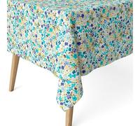 ECOMMERC3 Nappe Anti-tâche rectangulaire Taille 220 x 140 cm - Nappe Anti-Taches au Toucher Extra Douce et imperméable, Couleur Bleue