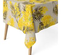 ECOMMERC3 Nappe Anti-tâche rectangulaire Taille 260 x 140 cm - Nappe Anti-Taches au Toucher Extra Douce et imperméable, Couleur Beige