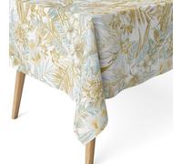 ECOMMERC3 Nappe Anti-tâche rectangulaire Taille 300 x 140 cm - Nappe Anti-Taches au Toucher Extra Douce et imperméable, Couleur dorée, Danube Doré