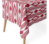 ECOMMERC3 Nappe Anti-Taches enduite Coton rectangulaire 180x140 Islas Rouge | Pour la table où l'on mange chaque jour, repousse les liquides, toucher tissu, lavable en machine