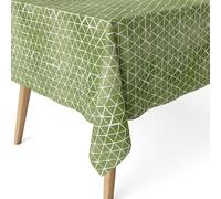 ECOMMERC3 Nappe Anti-Taches enduite Coton rectangulaire 220x140 Cervia Vert | Pour une maison où l'on mange souvent, anti-taches, un chiffon humide suffit au quotidien, fabriquée en Espagne
