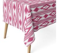 ECOMMERC3 Nappe Anti-Taches enduite Coton rectangulaire 250x140 Islas Rose | Pour la grande tablée de la salle à manger, repousse les liquides, toucher tissu, lavable en machine