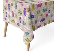 ECOMMERC3 Nappe Anti-Taches pour Table rectangulaire Taille 140 x 140 cm - Nappe Anti-Taches au Toucher Extra-Douce et imperméable, Couleur Unique, Hippie