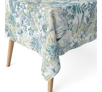 ECOMMERC3 Nappe Anti-Taches pour Table rectangulaire Taille 140 x 140 cm - Nappe Anti-Taches au Toucher Extra Douce et imperméable, Couleur Bleue