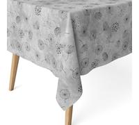 ECOMMERC3 Nappe Anti-Taches pour Table rectangulaire Taille 220 x 140 cm - Nappe Anti-Taches au Toucher Extra Douce et imperméable, Couleur Grise, Leon Gris