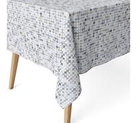 ECOMMERC3 Nappe Anti-Taches pour Table rectangulaire Taille 250 x 140 cm - Nappe Anti-Taches Toucher Extra Douce et imperméable, Couleur Grise