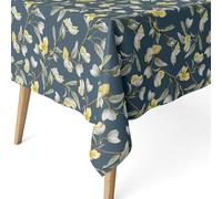 ECOMMERC3 Nappe Anti-Taches Ronde Taille 140 cm - Nappe Anti-Taches au Toucher Extra Douce et imperméable, Couleur Bleue, Bleu