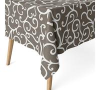 ECOMMERC3 Nappe Anti-Taches Ronde Taille 140 cm - Nappe Anti-Taches au Toucher Extra Douce et imperméable, Couleur LOIRET Lin