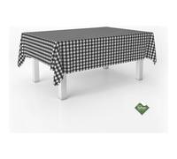 ECOMMERC3 Nappe Anti-Taches Vichy pour Table rectangulaire Taille 140 x 140 cm - Nappe Vichy au Toucher Extra Douce et imperméable, Couleur Noire, Noir