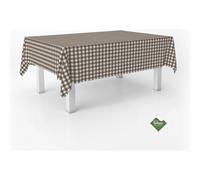 ECOMMERC3 Nappe Anti-Taches Vichy pour Table rectangulaire, Taille 220 x 140 cm - Nappe Vichy Toucher Extra Douce et imperméable, Couleur Marron