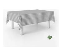 ECOMMERC3 Nappe Anti-Taches Vichy pour Table rectangulaire, Taille 220 x 140 cm - Nappe Vichy Toucher Extra Douce et imperméable, Couleur Gris Clair