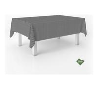 ECOMMERC3 Nappe Anti-Taches Vichy pour Table rectangulaire Taille 240 x 140 cm - Nappe Vichy au Toucher Extra Douce et imperméable, Couleur Noire