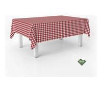 ECOMMERC3 Nappe Anti-Taches Vichy pour Table rectangulaire Taille 250 x 140 cm - Nappe Vichy au Toucher Extra Douce et imperméable, Couleur Rouge