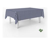 ECOMMERC3 Nappe Anti-Taches Vichy pour Table rectangulaire Taille 250 x 140 cm - Nappe Vichy au Toucher Extra Douce et imperméable, Couleur Marine