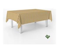 ECOMMERC3 Nappe Anti-Taches Vichy pour Table rectangulaire Taille 260 x 140 cm - Nappe Vichy au Toucher Extra Douce et imperméable, Couleur Or
