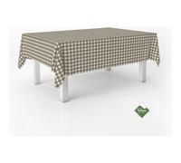 ECOMMERC3 Nappe Anti-Taches Vichy pour Table Ronde Taille 140 cm - Nappe Vichy Toucher Extra Douce et imperméable, Couleur Cuir