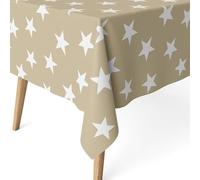 ECOMMERC3 Nappe de Noël Anti-Taches rectangulaire 250x140 cm Polaire Beige | Pour la longue tablée de Noël, anti-taches, beau tombé, bords bien finis, fabriquée en Espagne
