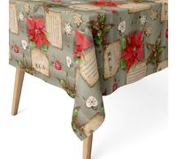 ECOMMERC3 Nappe de Noël Tissu Anti-Taches rectangulaire 240x140 cm Nadal | Pour la grande tablée des fêtes, nappe en tissu, anti-taches, lavable en machine, 55 % coton et 45 % polyester