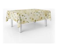ECOMMERC3 Nappe de Noël Toile cirée Lavable rectangulaire 240x140 Glitter | Pour la grande tablée des fêtes, lavable, sans machine ni repassage, 90 % PVC et 10 % polypropylène