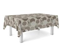 ECOMMERC3 Nappe en Toile cirée rectangulaire Taille 100x140 cm - Style, durabilité et Facile d'entretien pour Votre Table - Nappe en Toile cirée Anti-Taches et imperméable Lens Brun