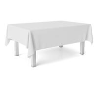 ECOMMERC3 Nappe en Toile cirée rectangulaire Taille 140 Ronde - Style, durabilité et Facile d'entretien pour Votre Table - Nappe en Toile cirée Anti-Taches et imperméable Blanc