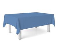 ECOMMERC3 Nappe en Toile cirée rectangulaire Taille 140 Ronde - Style, durabilité et Facile d'entretien pour Votre Table - Nappe en Toile cirée Anti-Taches et imperméable Bleu