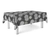 ECOMMERC3 Nappe en Toile cirée rectangulaire Taille 140 Ronde - Style, durabilité et Facile d'entretien pour Votre Table - Nappe en Toile cirée Anti-Taches et imperméable Lens Noir