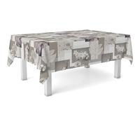 ECOMMERC3 Nappe en Toile cirée rectangulaire Taille 140 Ronde - Style, durabilité et Facile d'entretien pour Votre Table - Nappe en Toile cirée Anti-Taches et imperméable Zen Feuilles